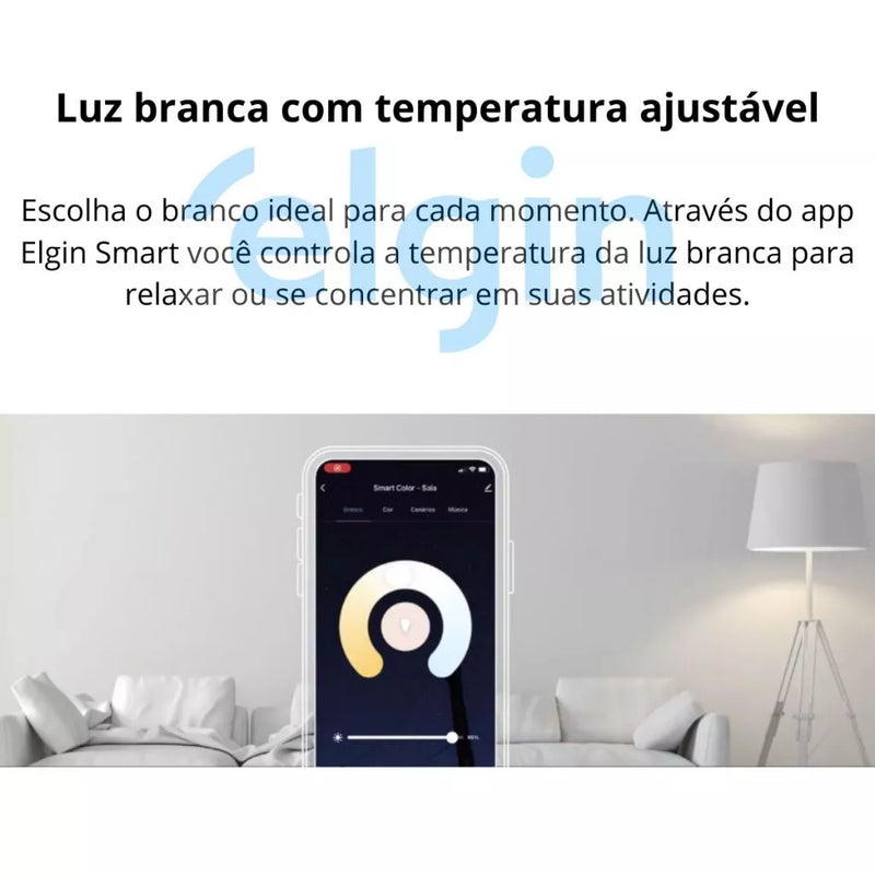 Kit 4 Lâmpadas Inteligente Led Bulbo 10w Rgb Smart Color - Elgin