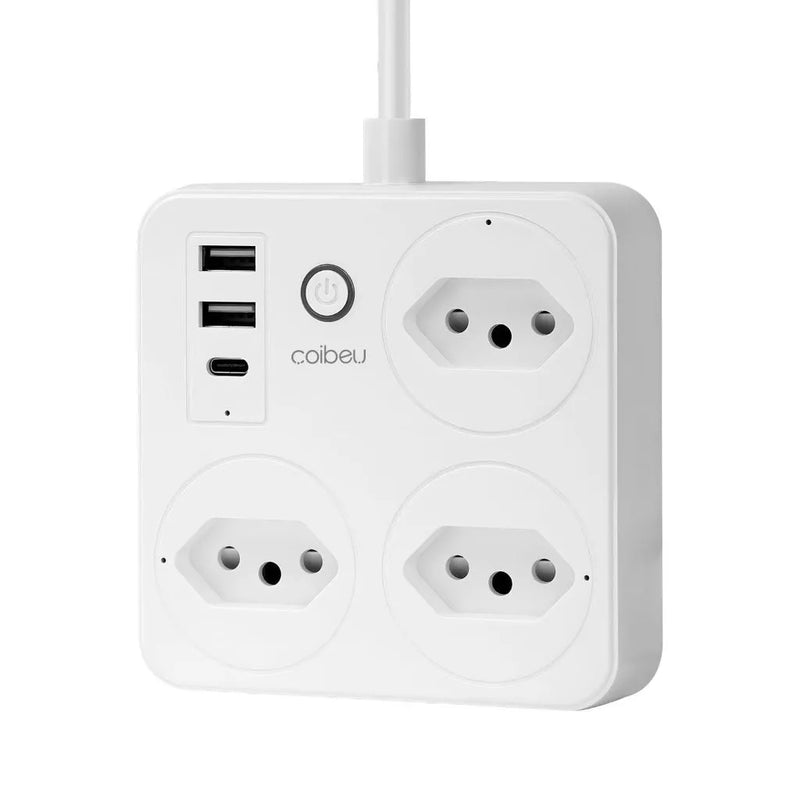 COIBEU Extensão elétrica Tomada inteligente Internet Wi-Fi Compatível Com Tuya Alexa Google Assistente 2 metros linha